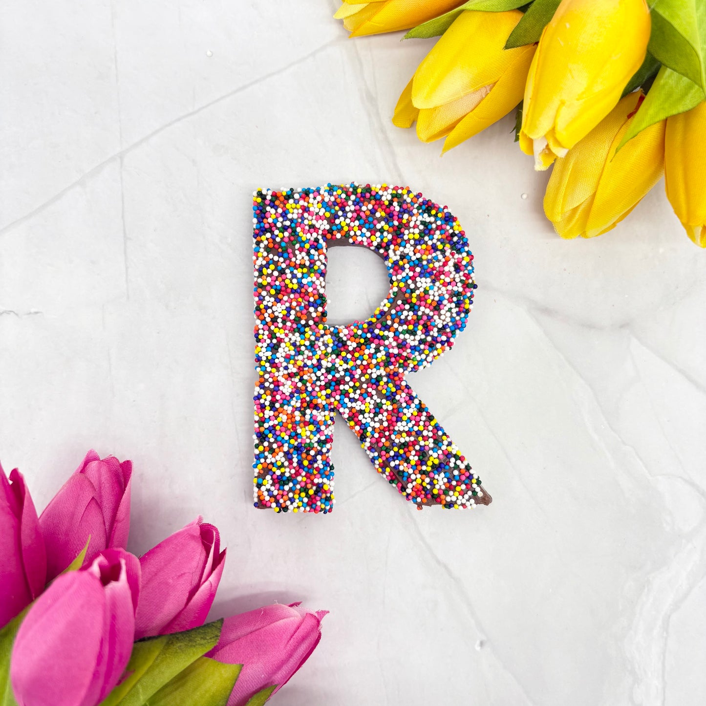 Milk Chocolate Letter R with Sprinkles