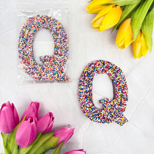Milk Chocolate Letter Q with Sprinkles
