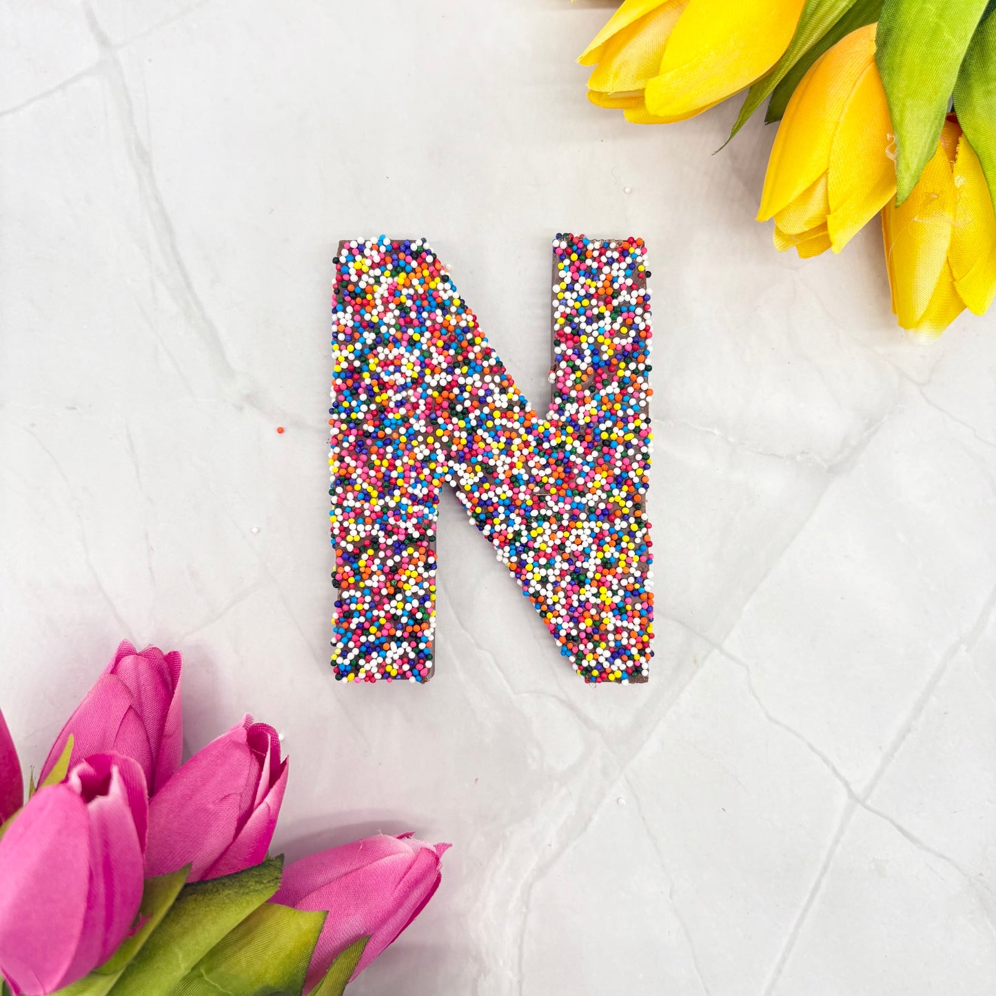 Milk Chocolate Letter N with Sprinkles