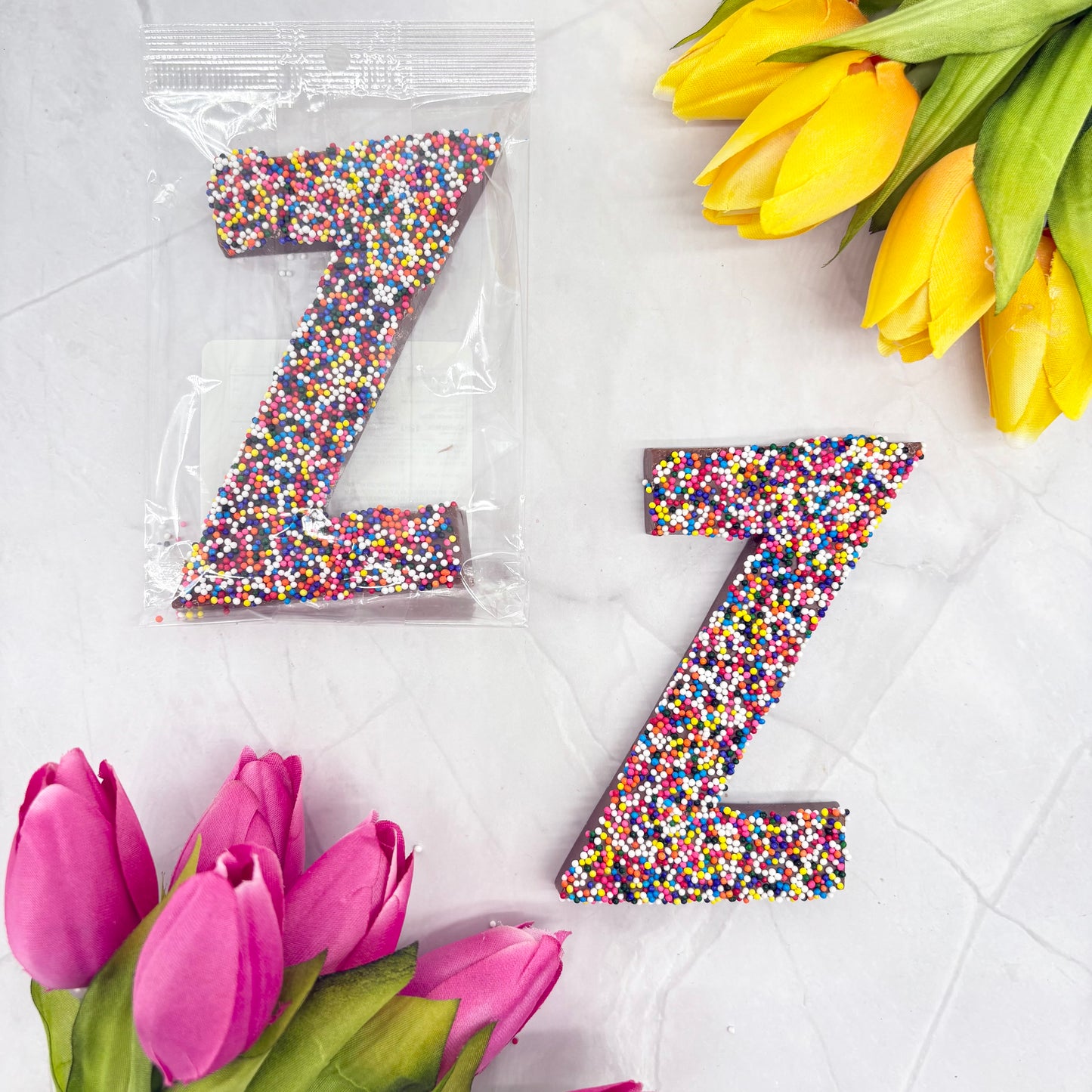 Milk Chocolate Letter Z with Sprinkles