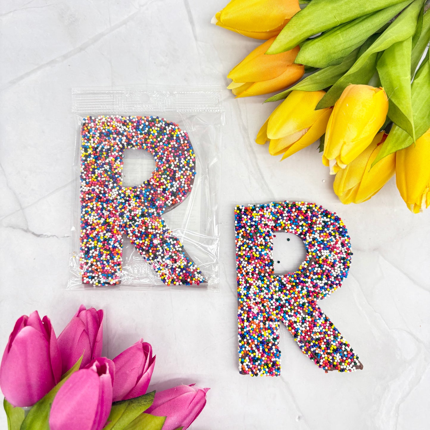 Milk Chocolate Letter R with Sprinkles