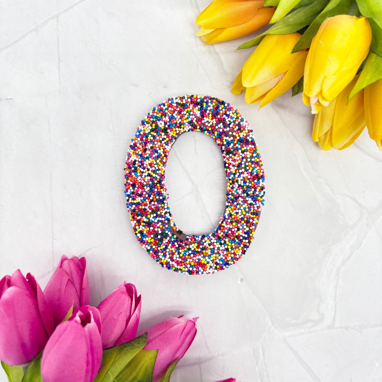 Milk Chocolate Letter O with Sprinkles