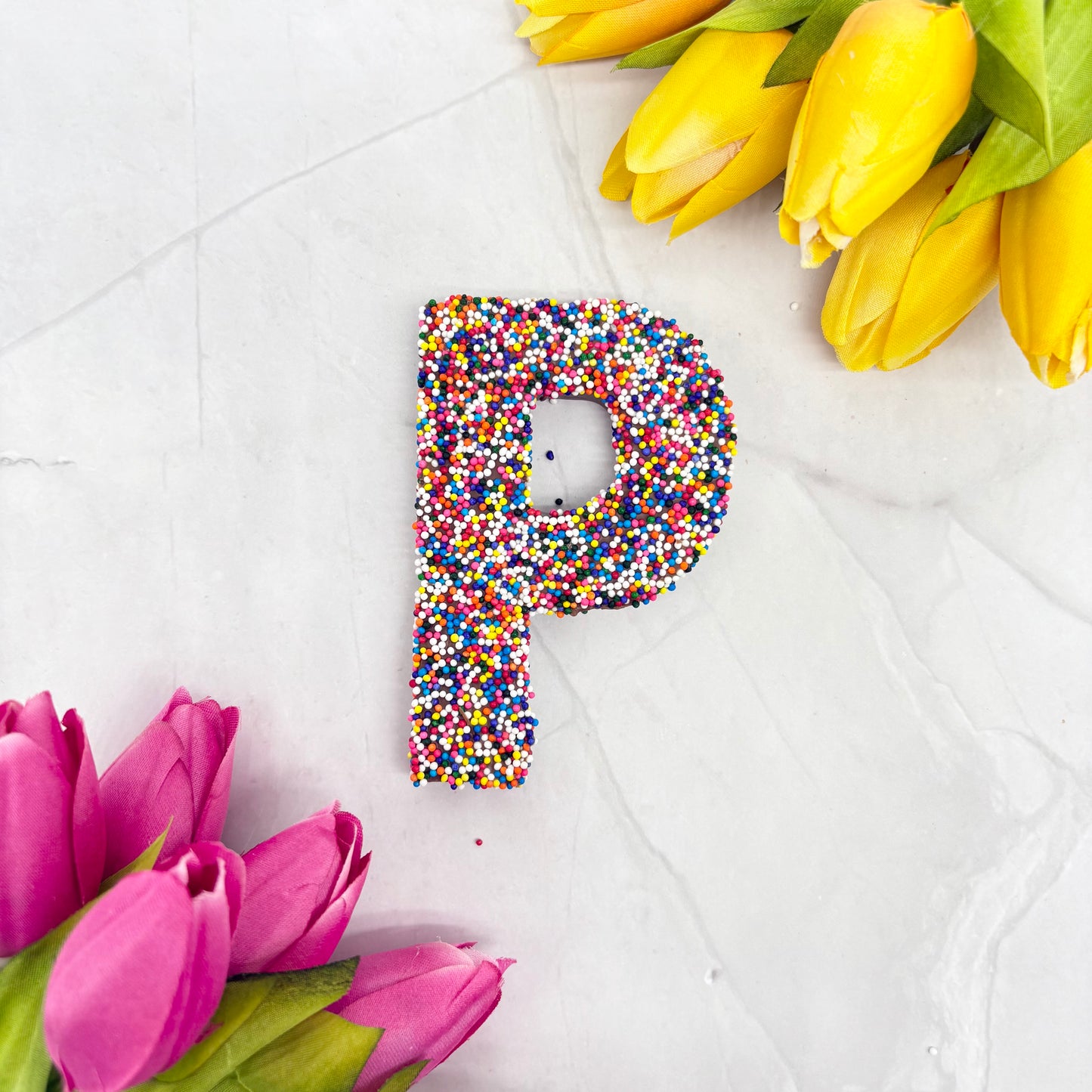 Milk Chocolate Letter P with Sprinkles
