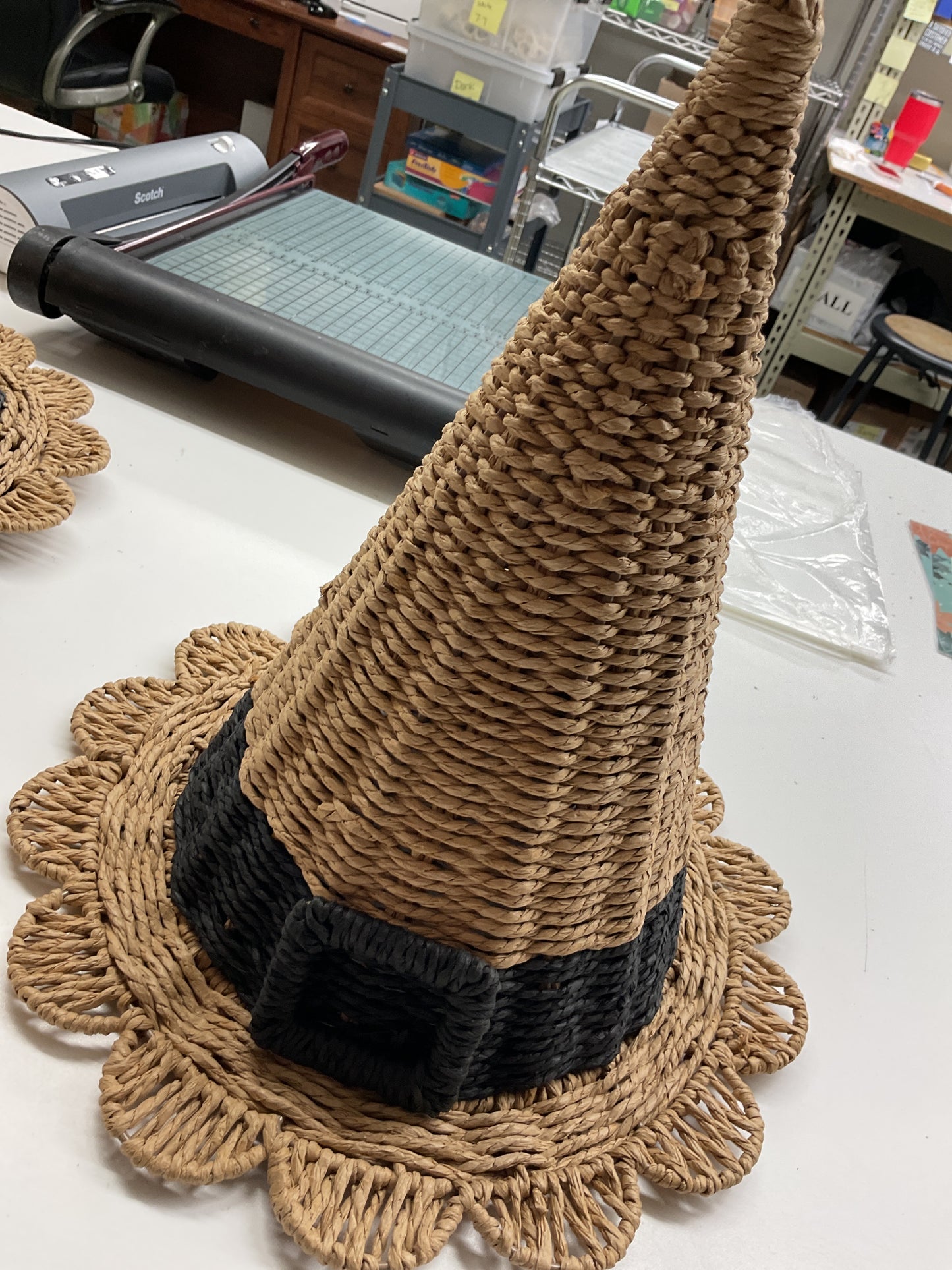 Large woven witch hat