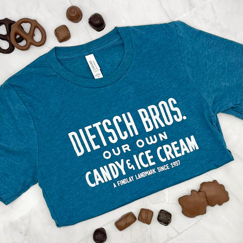 Deep Teal t-shirt with white Dietsch Brothers logo