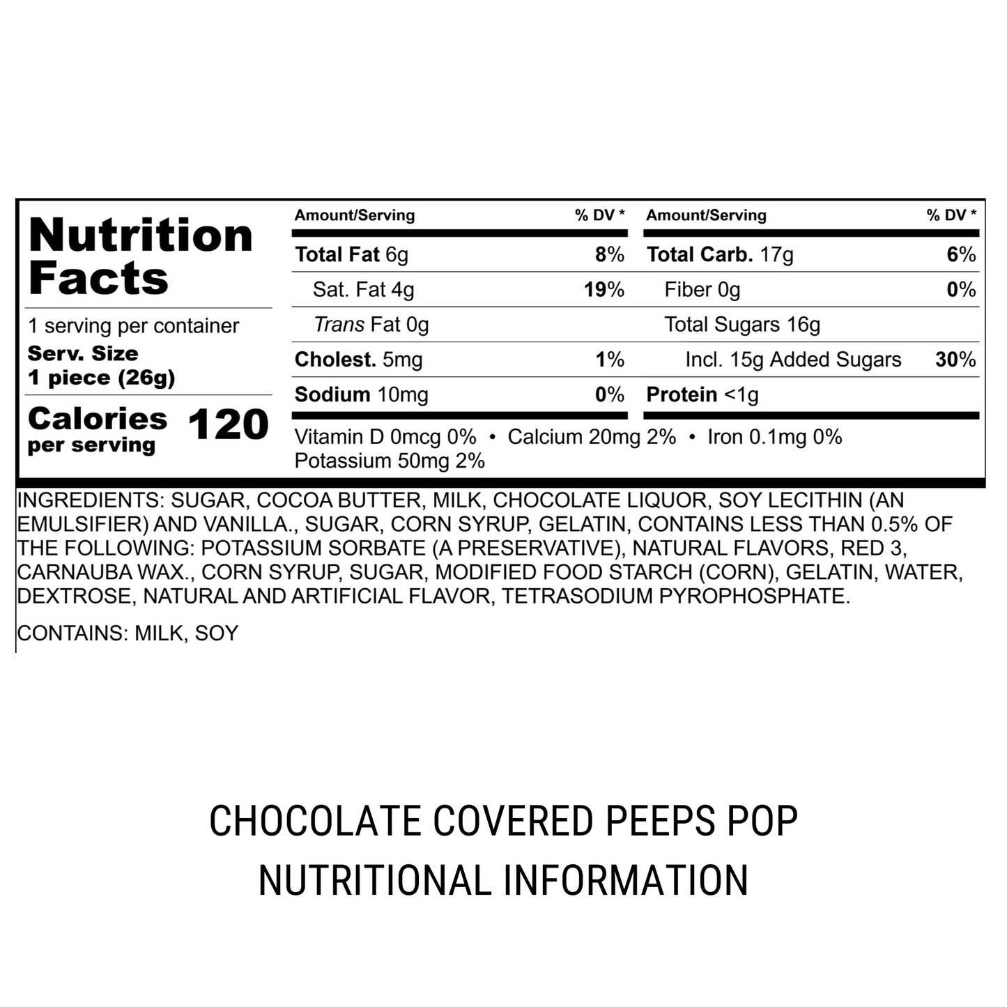 Chocolate Covered Peeps Pop