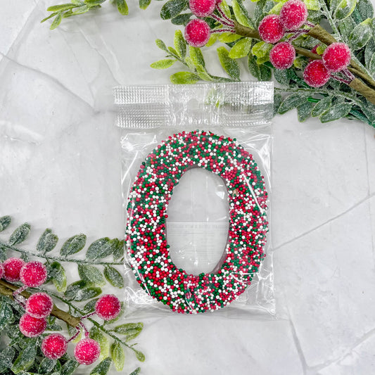 Milk Chocolate Letter O with Holiday Sprinkles