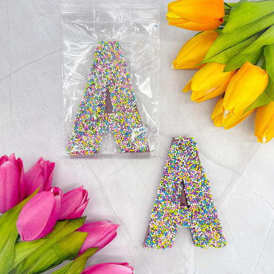 Milk Chocolate Letter A with Sprinkles