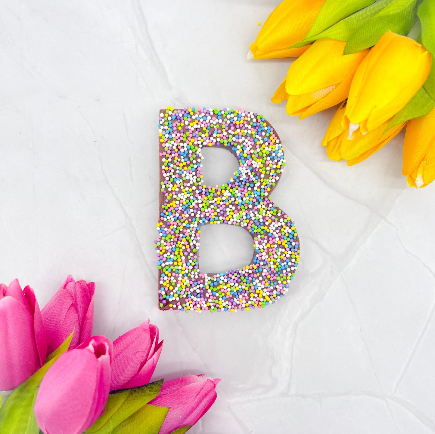 Milk Chocolate Letter B with Sprinkles