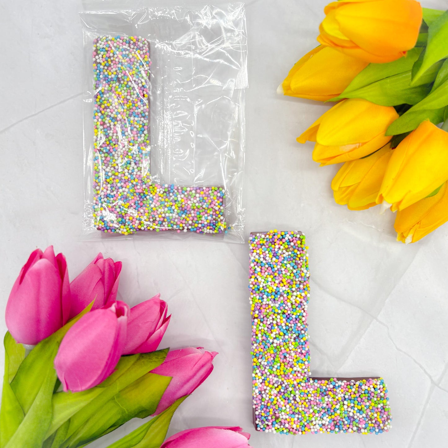 Milk Chocolate Letter L with Sprinkles