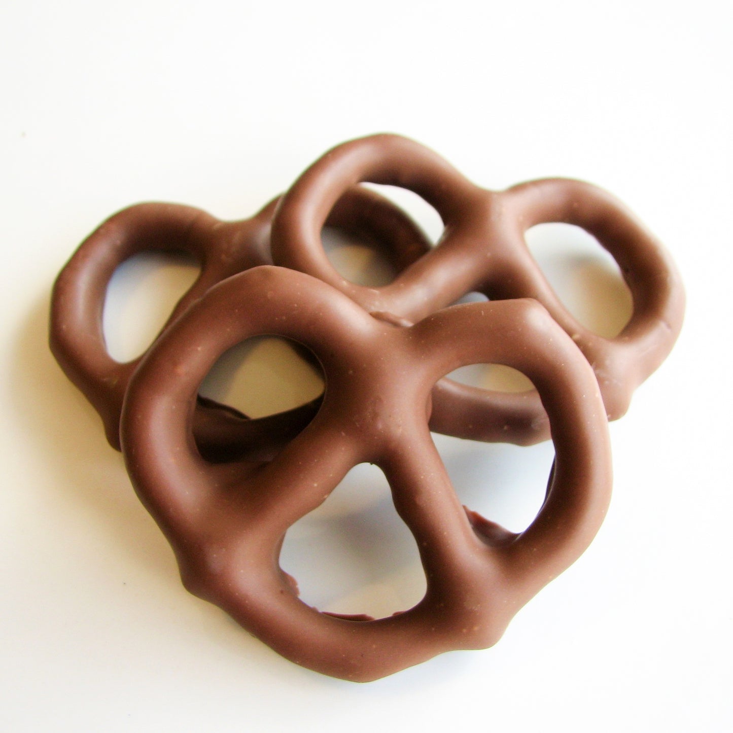 Milk chocolate covered pretzels