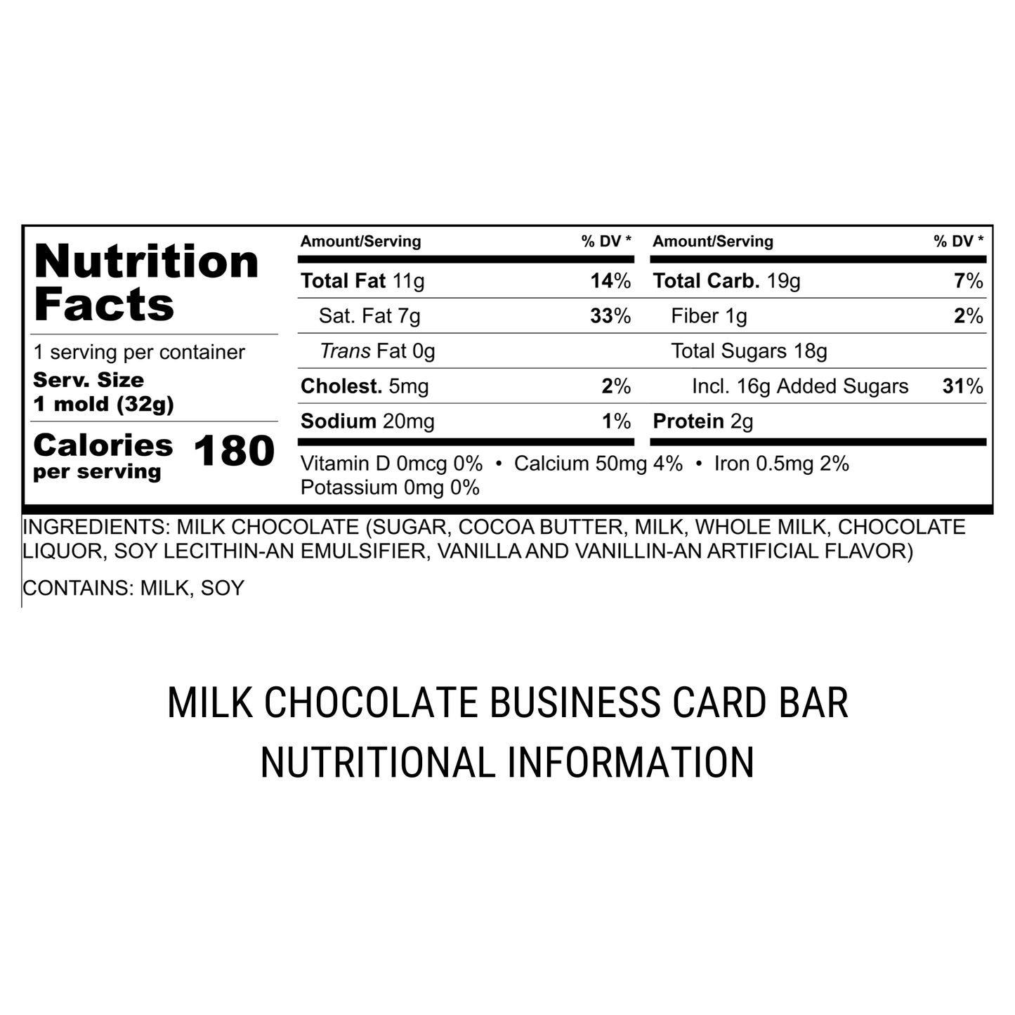 Chocolate Business Card Bar