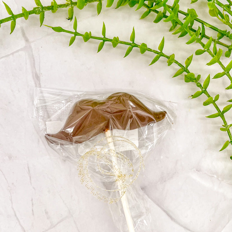 Milk chocolate mustache sucker