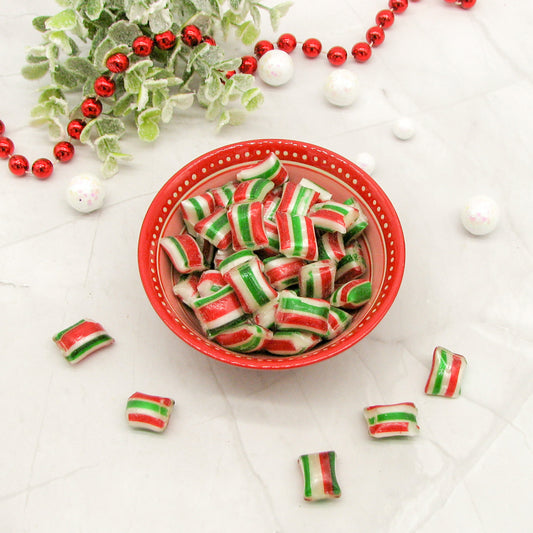 Red & Green Striped Mint Pillows