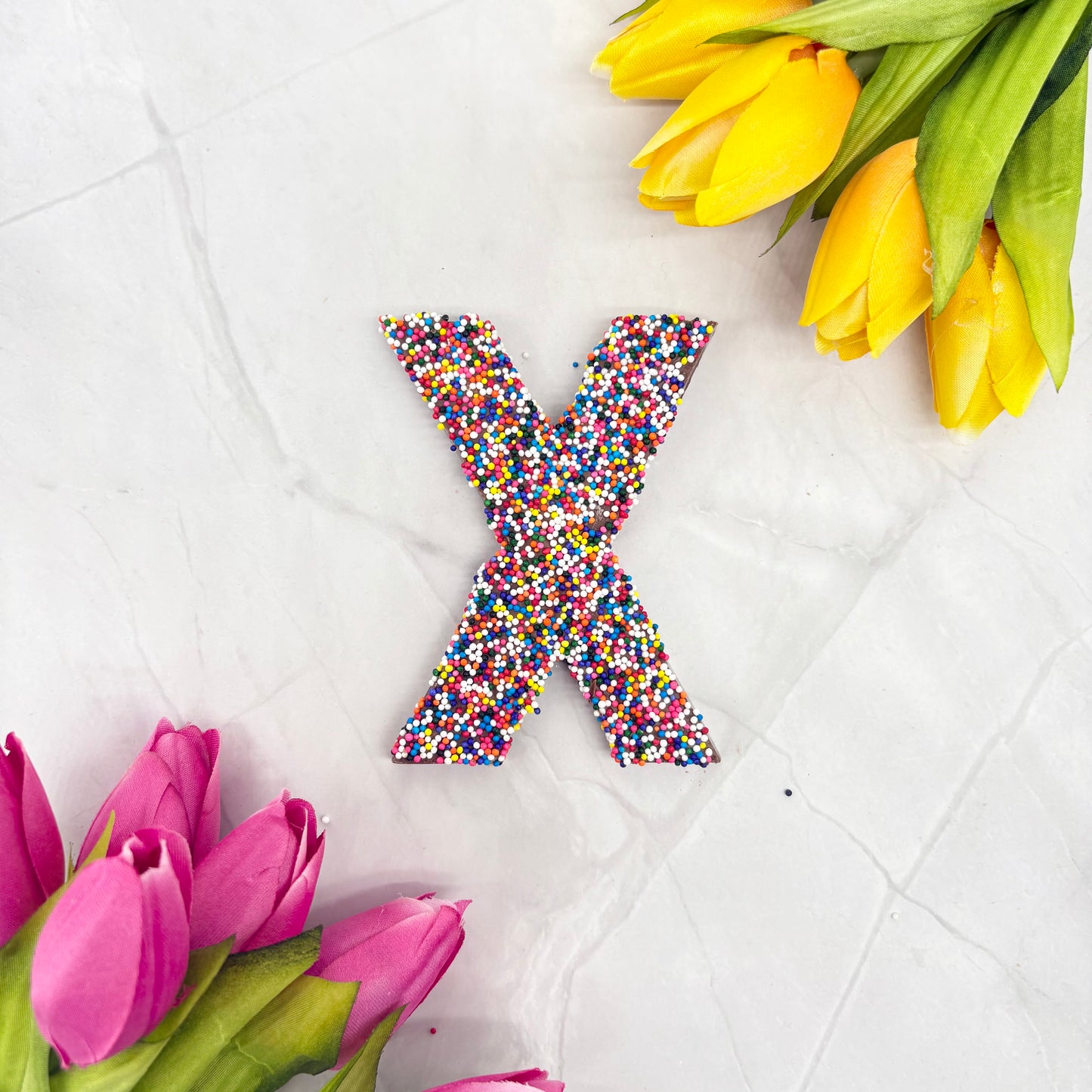 Milk Chocolate Letter X with Sprinkles