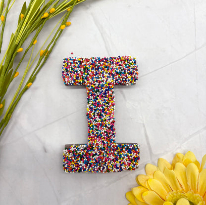 Milk Chocolate Letter I with Sprinkles