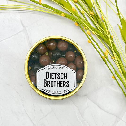 Gold Tin of Milk and Dark Espresso Beans