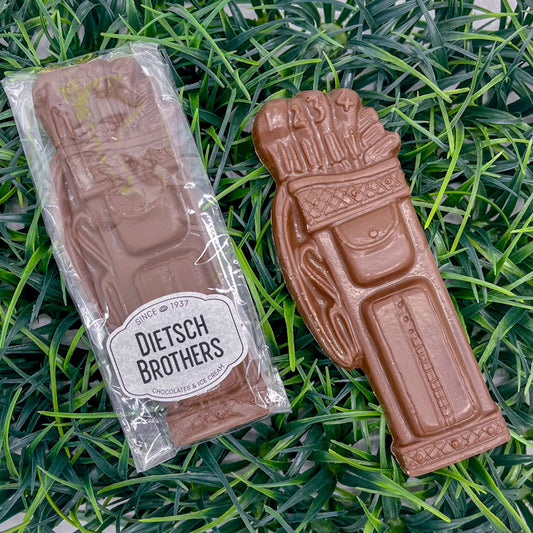 Milk chocolate golf bag mold