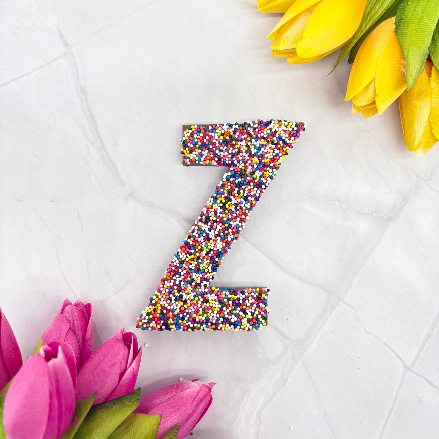 Milk Chocolate Letter Z with Sprinkles