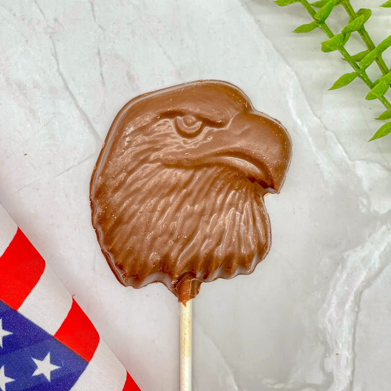 Milk chocolate eagle mold sucker