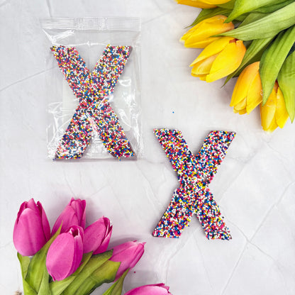 Milk Chocolate Letter X with Sprinkles