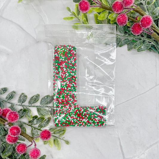 Milk Chocolate Letter L with Holiday Sprinkles