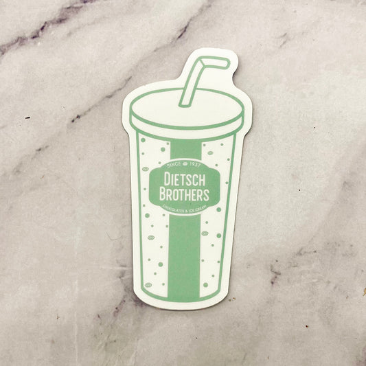 Dietsch Brothers milkshake cup sticker