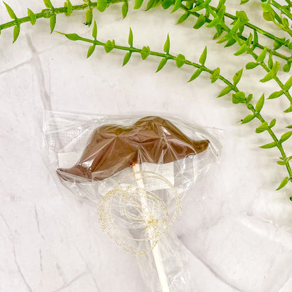 Milk chocolate mustache sucker