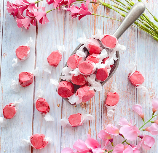 Red Licorice taffy that is a solid red color