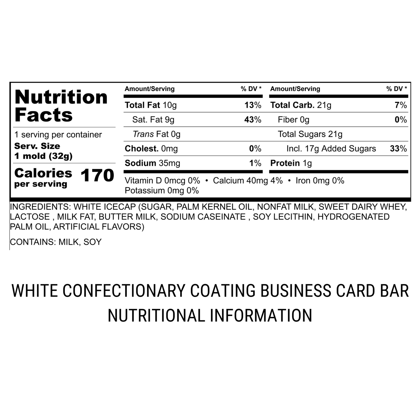 Chocolate Business Card Bar